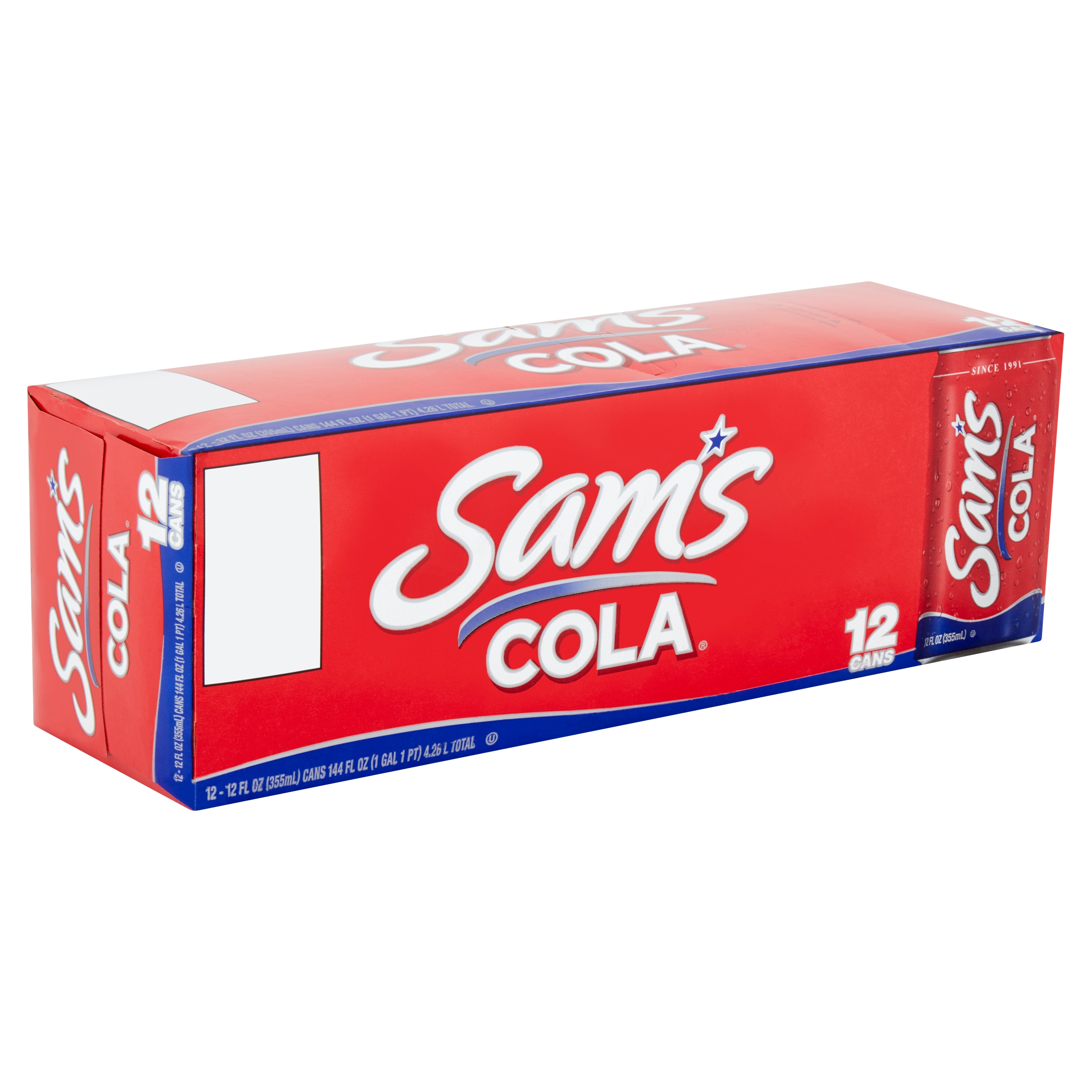 Sam S Cola Soda Pop  12 Fl Oz  12 Pack Cans