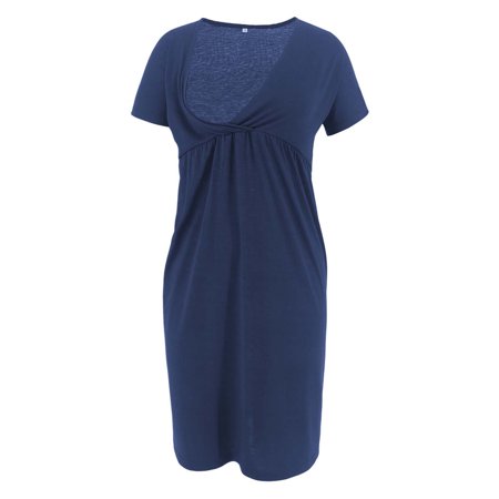 Usupdd Pregnant Women Clothes V Neck Short Sleeved Maternity Breastfeeding Casual Dress Usupdd WCC220822-5588