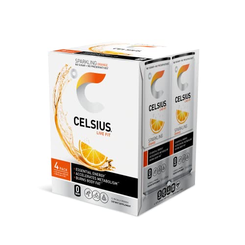 CELSIUS Sparkling Orange, Functional Essential Energy Drink 12 Fl Oz (Pack of 24) thumbnail