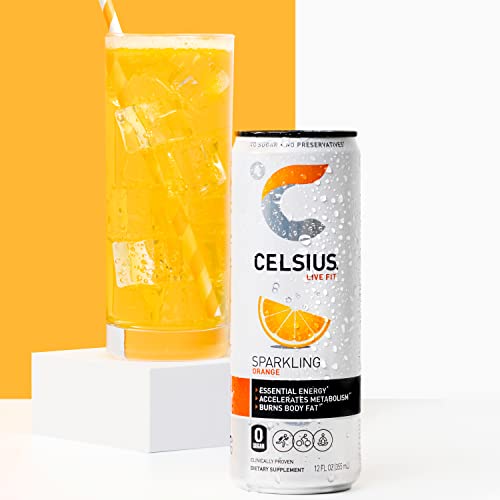 CELSIUS Sparkling Orange, Functional Essential Energy Drink 12 Fl Oz (Pack of 24) thumbnail