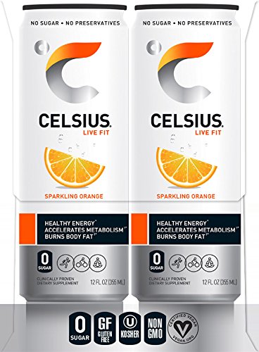 CELSIUS Sparkling Orange, Functional Essential Energy Drink 12 Fl Oz (Pack of 24) thumbnail