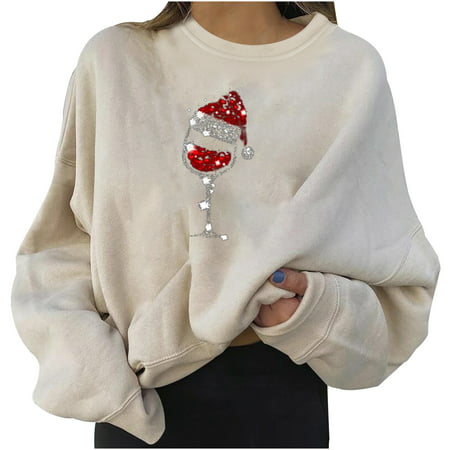 Sentmoom Fall Tops for Women 2022 Casual  Butterfly Print Tunic Tops Round Neck Cute Relaxed Tshirt Long-Sleeve Temperament Pullover Tshirt Fashion Re