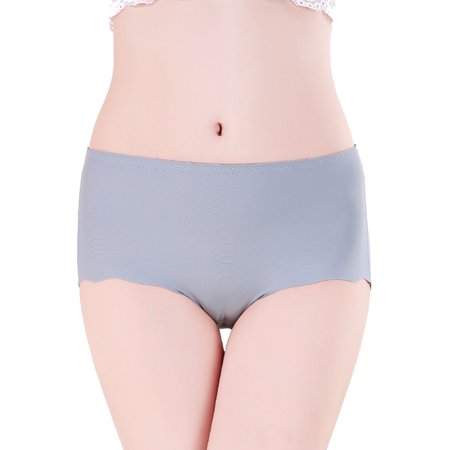 Shakumy Barely There Bras for Women 4742 Womens Seamless Ice Silk Trendy Panties Plus Size Mid High Waist Panties Tucking Grey Medium