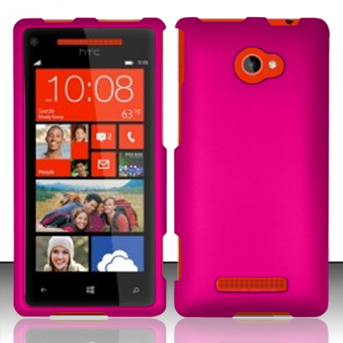 For Htc Windows Phone 8x 6990 / Zenith (at & T, T-mobile, Verizon) Rubberized Cover - Rose Pink