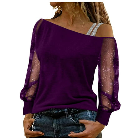 Sentmoom T Shirts for Women Trendy   Letter Print Tee Tops Long-Sleeves V-neck Comfy Fitted Tunic Tops Solid Fashion Tshirt Vintage Loose Top Lightwei