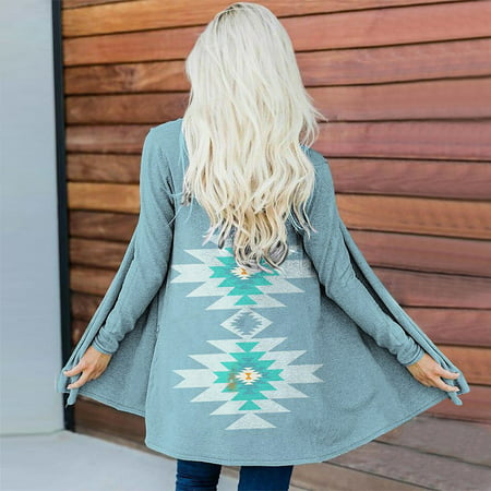 Tokmisa Fashion Women S Tribe Folk-custom Printing Casual Long-sleeved Cardigan 2292 Fashion