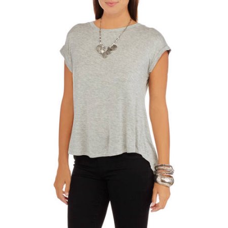 Moral Fiber Juniors' Scoopneck Open Back Basic Tee