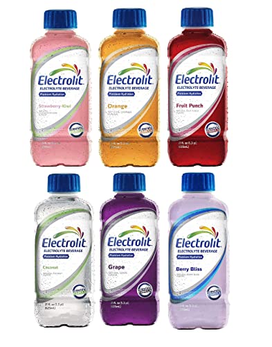 Oasis Snacks Electrolit Premium Hydration Electrolyte Beverage, Multi Flavor Variety, 21 Fl Oz (6 Flavor Variety, Pack of 12)