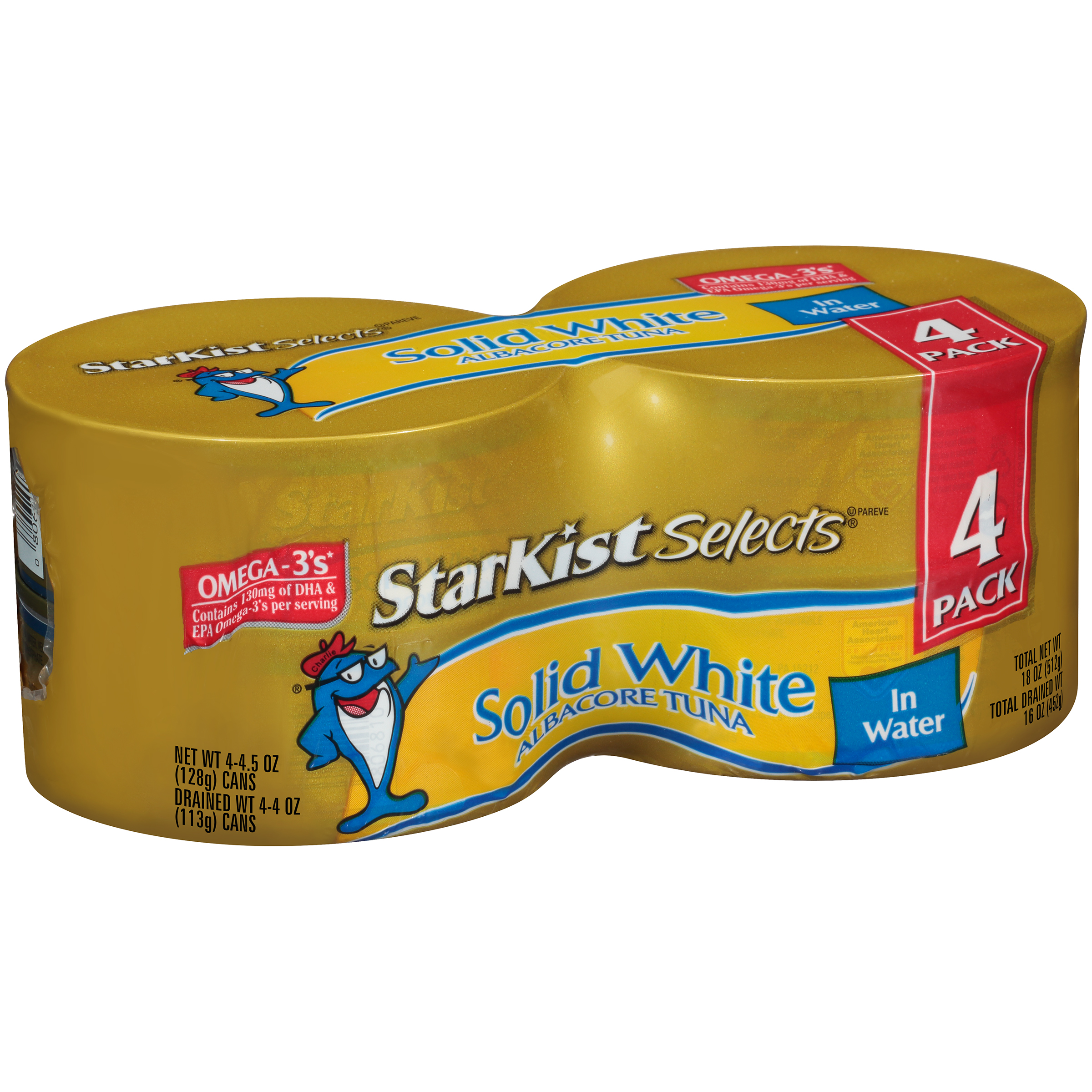 StarKist Selects Solid White Albacore Tuna in Water, 4.5 Ounce Cans (Pack of 4)