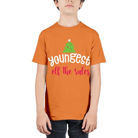 Youngest Elf the Rules Style 1253# - Christmas - Youth Tee Unisex