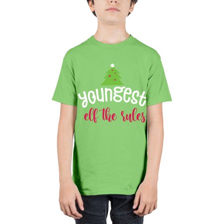 Youngest Elf the Rules Style 1253# - Christmas - Youth Tee Unisex