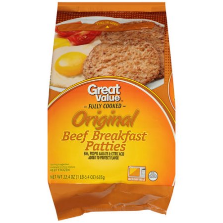 Great Value, Beef Breakfast Patties, Original Image
