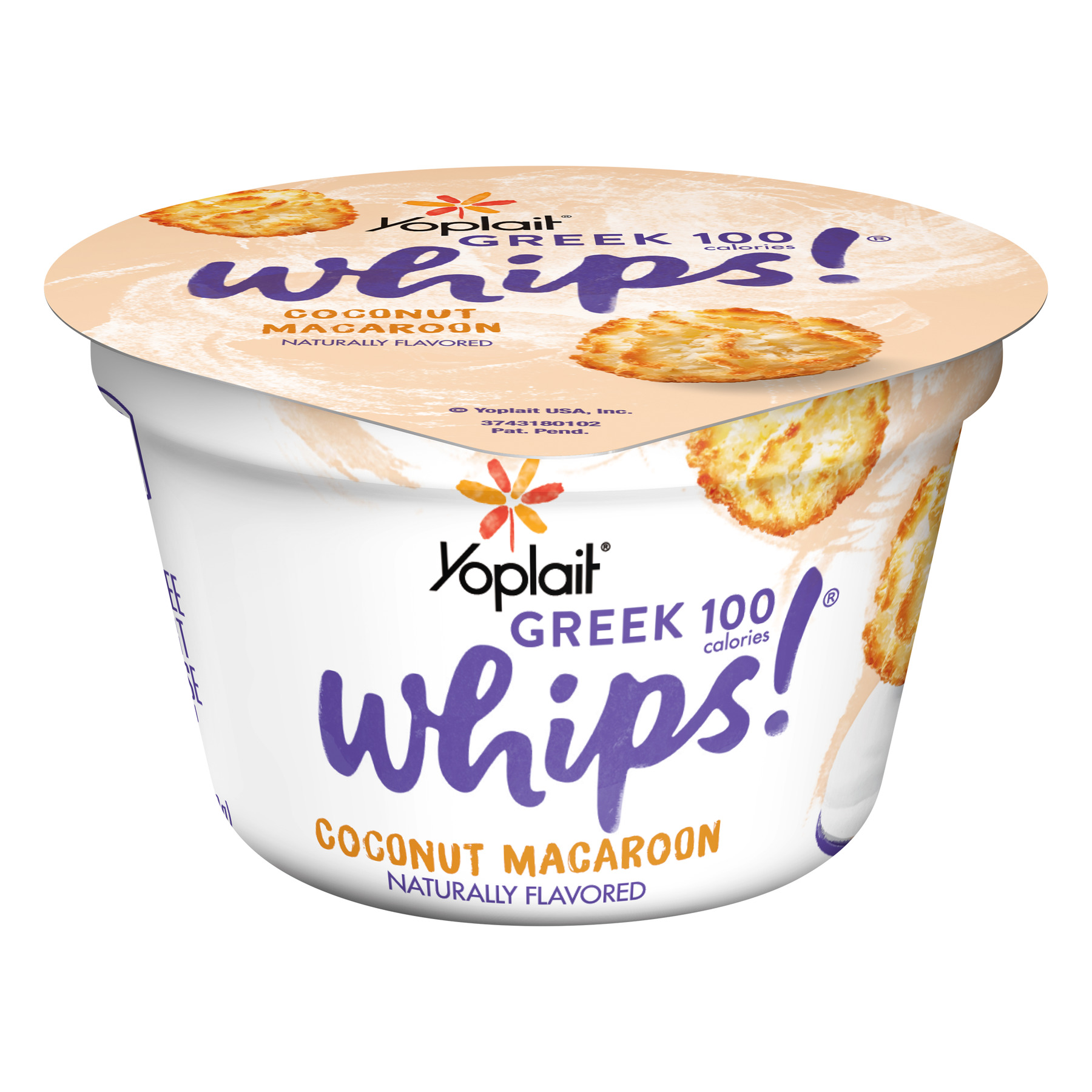 Yoplait Greek 100 Whips! Coconut Macaroon Fat Free Yogurt Mousse