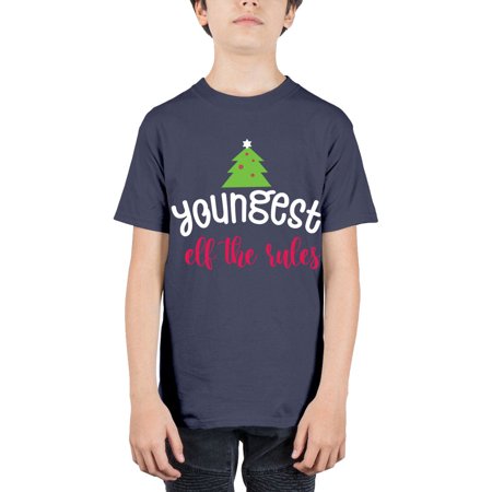 Youngest Elf the Rules Style 1253# - Christmas - Youth Tee Unisex
