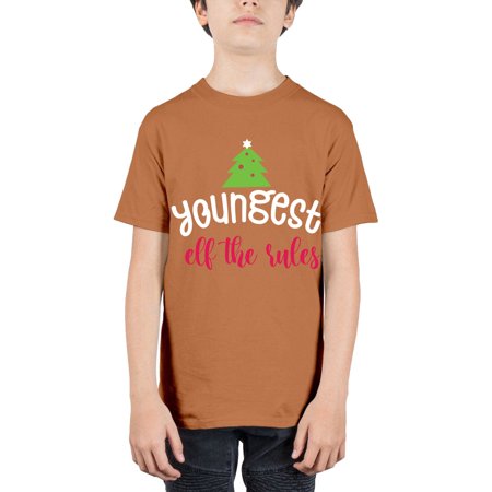 Youngest Elf the Rules Style 1253# - Christmas - Youth Tee Unisex