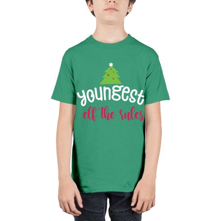 Youngest Elf the Rules Style 1253# - Christmas - Youth Tee Unisex