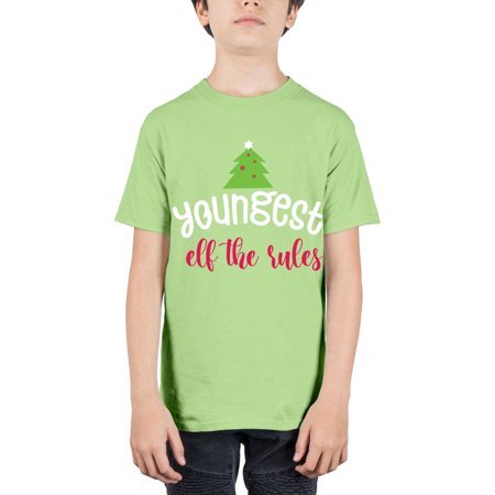 Youngest Elf the Rules Style 1253# - Christmas - Youth Tee Unisex
