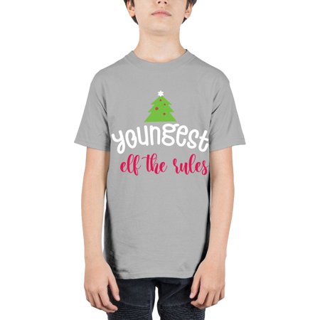 Youngest Elf the Rules Style 1253# - Christmas - Youth Tee Unisex