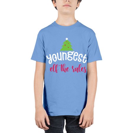 Youngest Elf the Rules Style 1253# - Christmas - Youth Tee Unisex