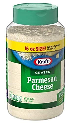 Krafts Grated Cheese, Versatile Italian Parmesan Cheese, 16 Oz Jar 2 Pack - 1 Pound