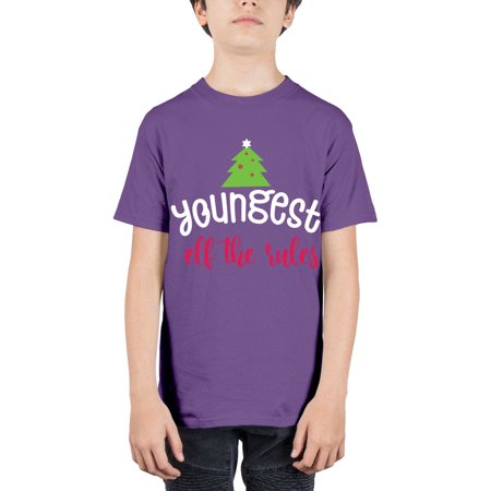 Youngest Elf the Rules Style 1253# - Christmas - Youth Tee Unisex