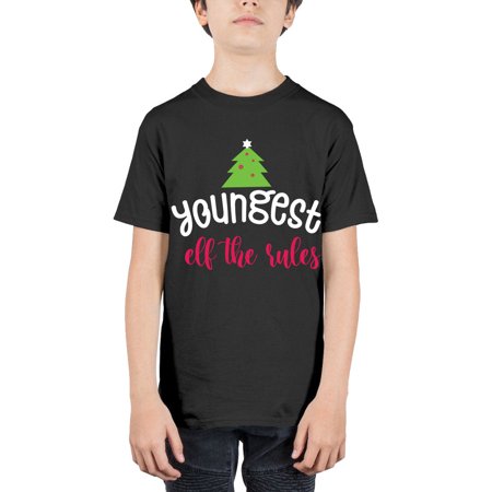 Youngest Elf the Rules Style 1253# - Christmas - Youth Tee Unisex