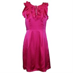Elizabeth Mckay Ruffle Top Jazz Sleeveless Silk Neck Tie Dress 5075