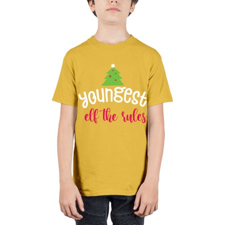 Youngest Elf the Rules Style 1253# - Christmas - Youth Tee Unisex