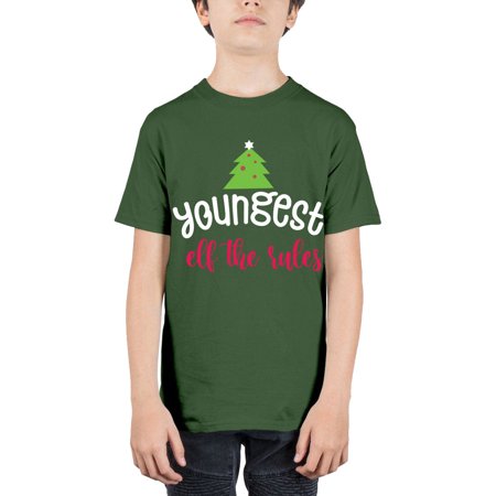 Youngest Elf the Rules Style 1253# - Christmas - Youth Tee Unisex