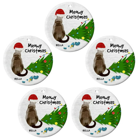 Usupdd Personalized Cat Lovers Decorate Round Christmas Ornaments Usupdd 220803-5105