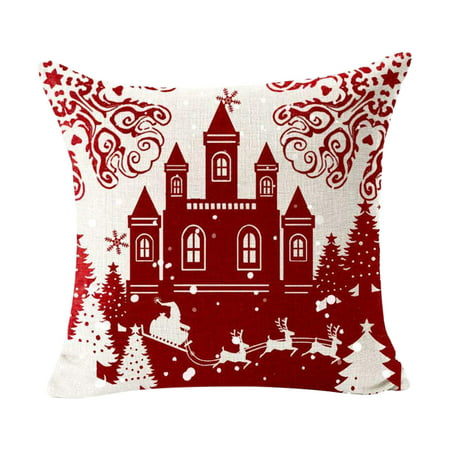 Zpj3#5588 Christmas Cushion Cover  Indoor Christmas Decor  Christmas Pillow  Cushion Pillow Case  Christmas Snowflake Santa C