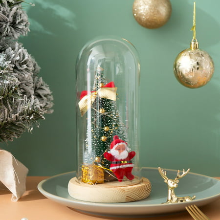 Christmas Gift Decoration Glass Cover Birthday Gift Props Luminous Creative Christmas Tree Ornaments SA9