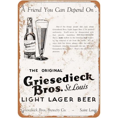 Metal Sign 1939 Griesedieck Light Lager Beer Vintage Look Metal Sign 12X16inch Bar  Hotel  Office  Bedroom  Garden  Art Decoration.