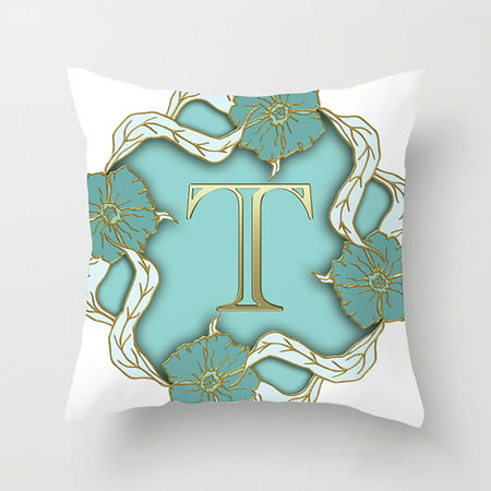 Usupdd Pillow Covers Alphabet Decorative Pillow Cases Letter Flowers Cushion Covers Usupdd WDD220816-5796