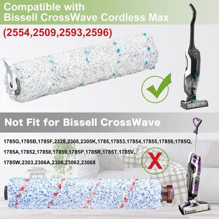 Multi-Surface Brush Roll 2787&Vacuum Filter 1866 for Bissell CrossWave Cordless Max 2554 2590 2593 Series Part 1608684