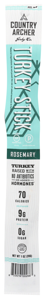 Country Archer Turkey Jerky , Rosemary, 1 Oz, Pack of 24