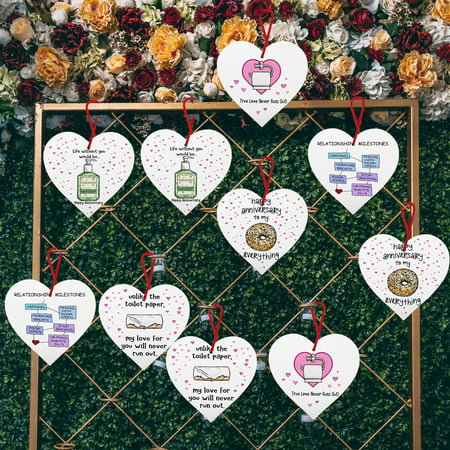 10pc Wooden Valentine S Day Heart-shaped Pendants Gift Red Wine Bottle Hanging - 2022 New Toys 10pc Wooden Valentine S A812#9318