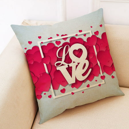 Usupdd Happy Valentine Pillow Cases Linen Sofa Cushion Cover Home Decor Pillow Case Usupdd WDD220816-8775