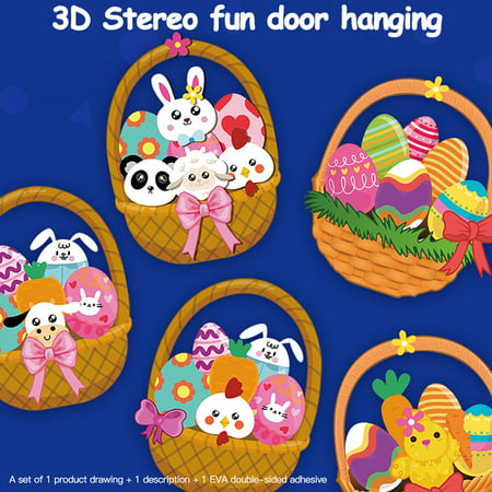 Miximx Children S Artoon 3D DecorationVasket Listing Easter Eggs DIY Door Hanging - New Novel Children S Artoon 3D LTZ#23191