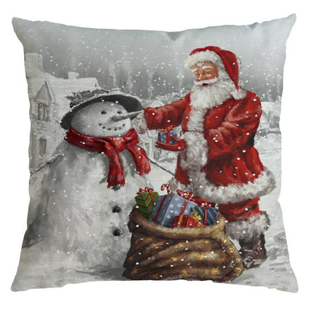 Fashionable Home Decor Christmas Linen Pillow Cover Sofa Waist Cushion Cover - 2022 New Fashionable Home Decor 812-B#4742