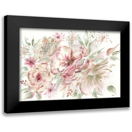 Tre Sorelle Studios 14x11 Black Modern Framed Museum Art Print Titled - Rose Gold Floral Landscape