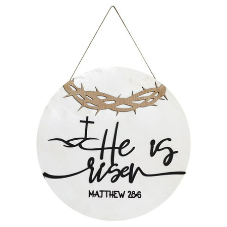 Poz#3619，He Is Risen Easter Sign Front Door Decor Door Hanger Spring Decor Home Decor，L#3619 GQ9