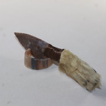 Coyote Foot Handle Stone Blade Ornamental Knife #1128 Mountain Man Knife