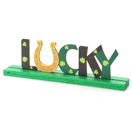 FengLS St. Patrick S Day Wooden Decorations Green Home Decoration Craft Gifts 09-Kitchen-12A#9797 Home Kitchen MYFSt. Patrick S Day
