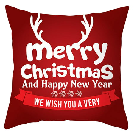 Miximx Christmas Pillow Cover  Snowflake Shape  Elk Santa Claus Shape  Christmas Classic Red - New Novel Christmas Pillow Cover  LTZ#2564