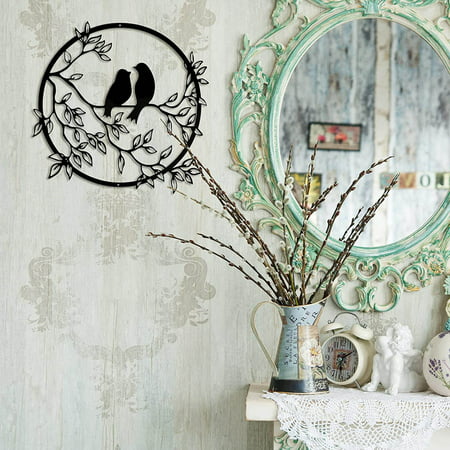 Usupdd Metal Crafts Wall Art Branches Love Bird Silhouette Hanging Ornaments Usupdd WANG220811-2564