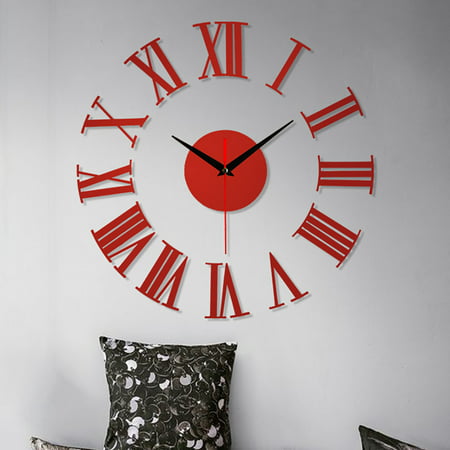 DDgui New Frameless DIY Wall Mute Clock 3D Mirror Surface Sticker Home Office Decor DDgui LBB220920-7525