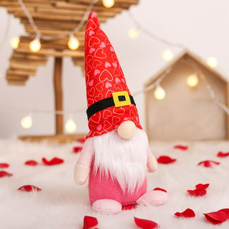 Usupdd Valentine S Day Ornaments Faceless Doll Decoration Rudolph Dwarf Gnome Plush Ornaments Valentine S Gifts Doll Ornaments WAA220811-7751