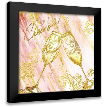 Tre Sorelle Studios 20x20 Black Modern Framed Museum Art Print Titled - Rose All Day V (Cheers)