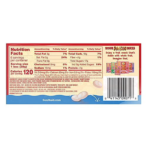 Sun-Maid Vanilla Yogurt Raisins, 1 Oz, 6 Ct (Pack of 12) thumbnail